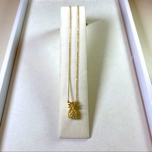 Gold Pineapple with Crystals Necklace